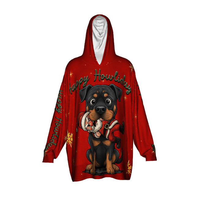 Happy Howlidays - Rottweiler. Cosy Oversized Christmas Hoodie  - Your Personal Cloud of Comfort.