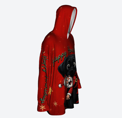 Happy Howlidays - Black Labrador. Cosy Oversized Christmas Hoodie  - Your Personal Cloud of Comfort.